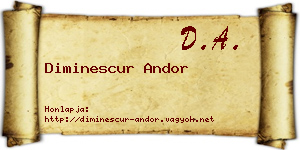 Diminescur Andor névjegykártya