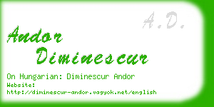 andor diminescur business card